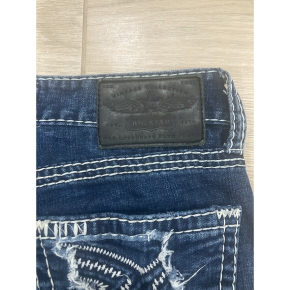 Big Star Jeans Mens 33XL Pioneer Boot Cut Whisker Embroidered (34x35) Buckle - Picture 13 of 16